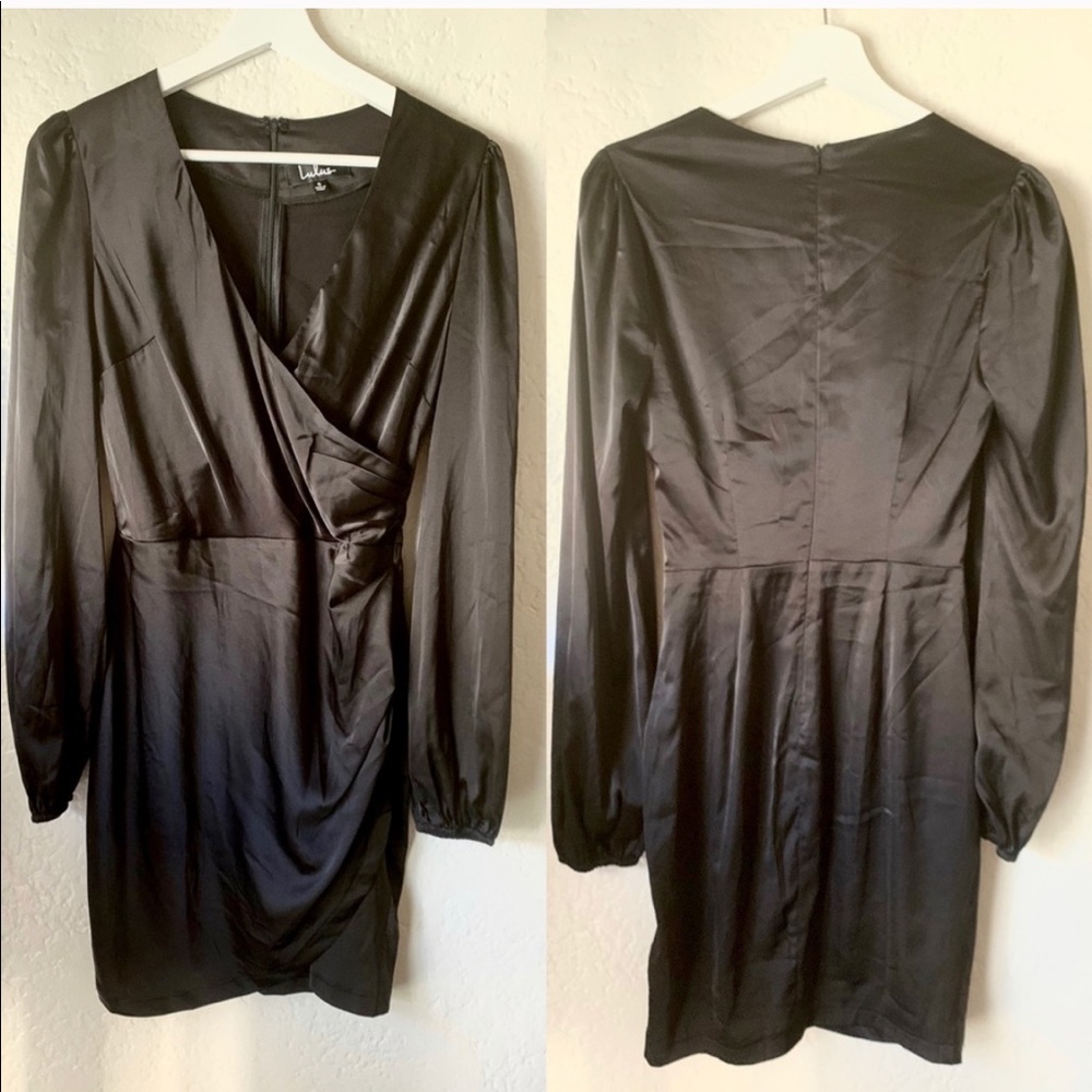 New Lulus Black Long Sleeve Mini Party Dress
